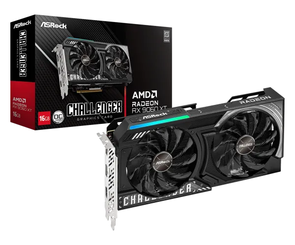 SVGA ASrock RX 9060 XT Challenger 16GB/GDDR6/128bit/crna, RX9060XT CL 16GO