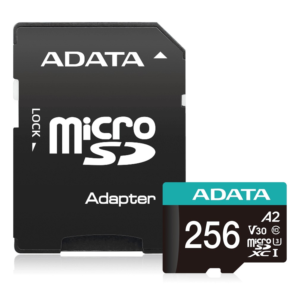 Micro SDXC 256GB A-Data Class 10 + adapter 100/85 MB/s AUSDX256GUI3V30SA2-RA1