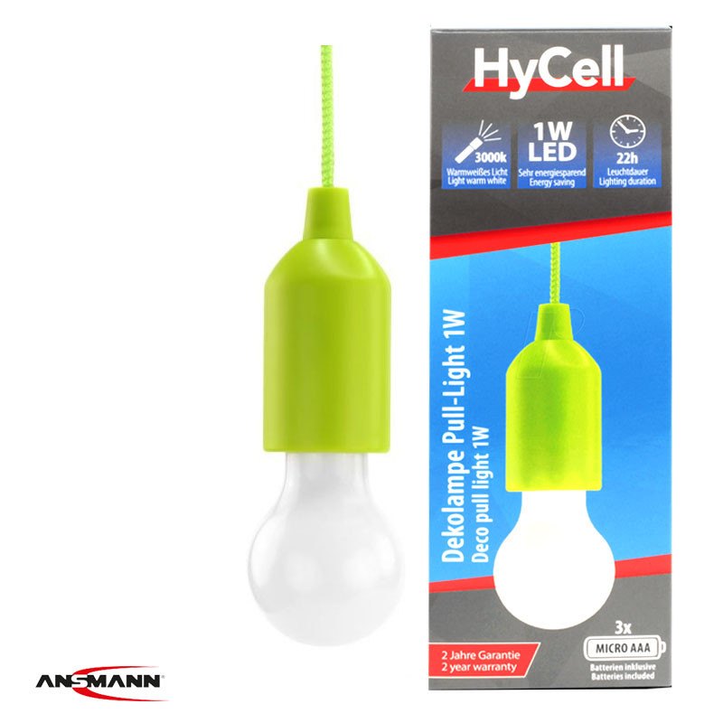 LED lampa Pull-Light PL1W zelena - Ansmann