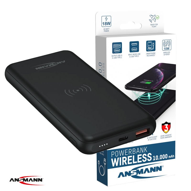 Powerbank 10000mAh PB218 wireless - ANSMANN