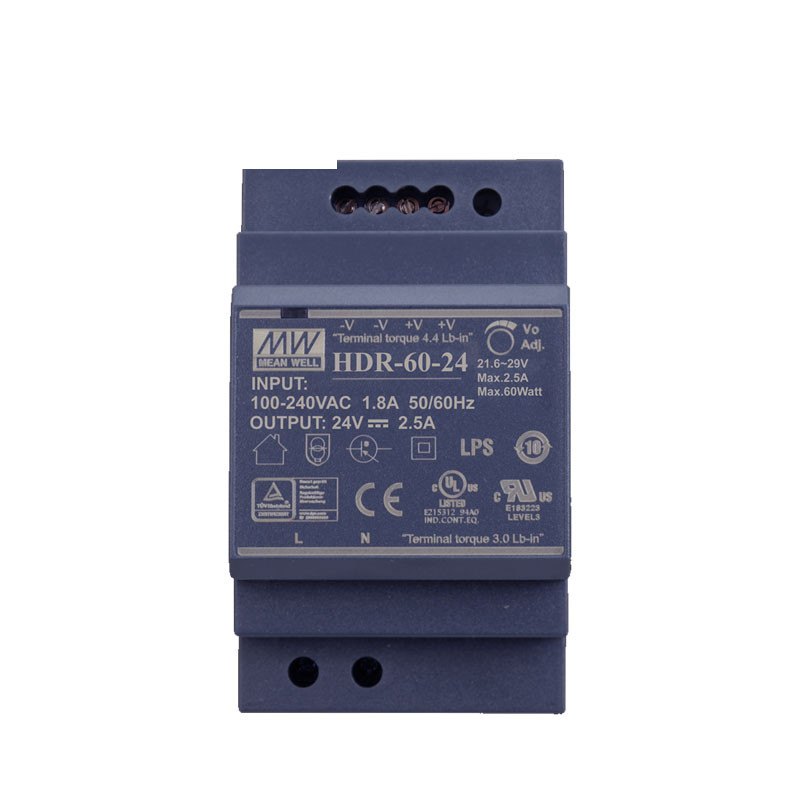 MEAN WELL HDR‑60‑24 DIN Rail napajanje 24V 60W 2.5A