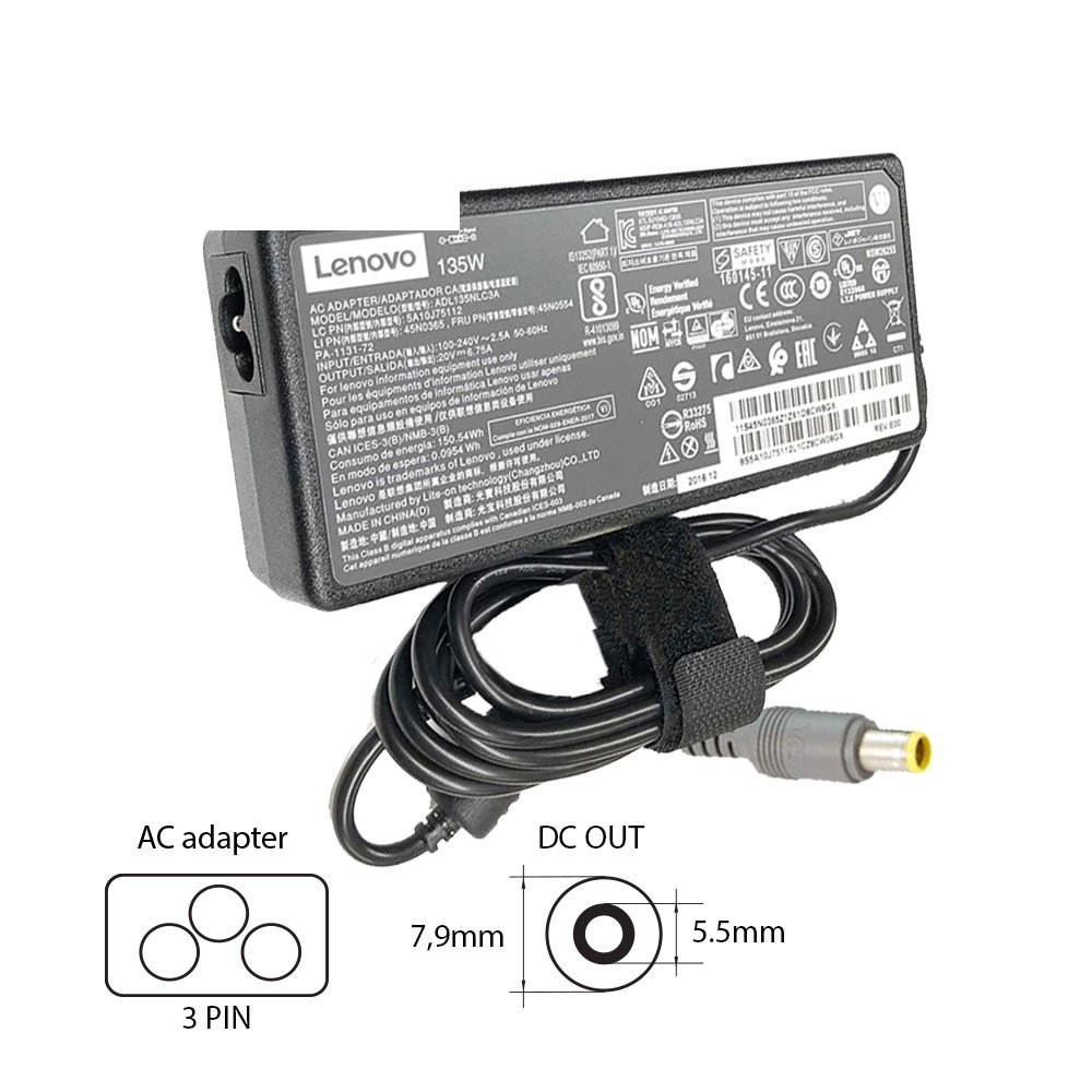 Lenovo 20V-6.75A (7.9×5.5) PA-1131-72 135W laptop adapter