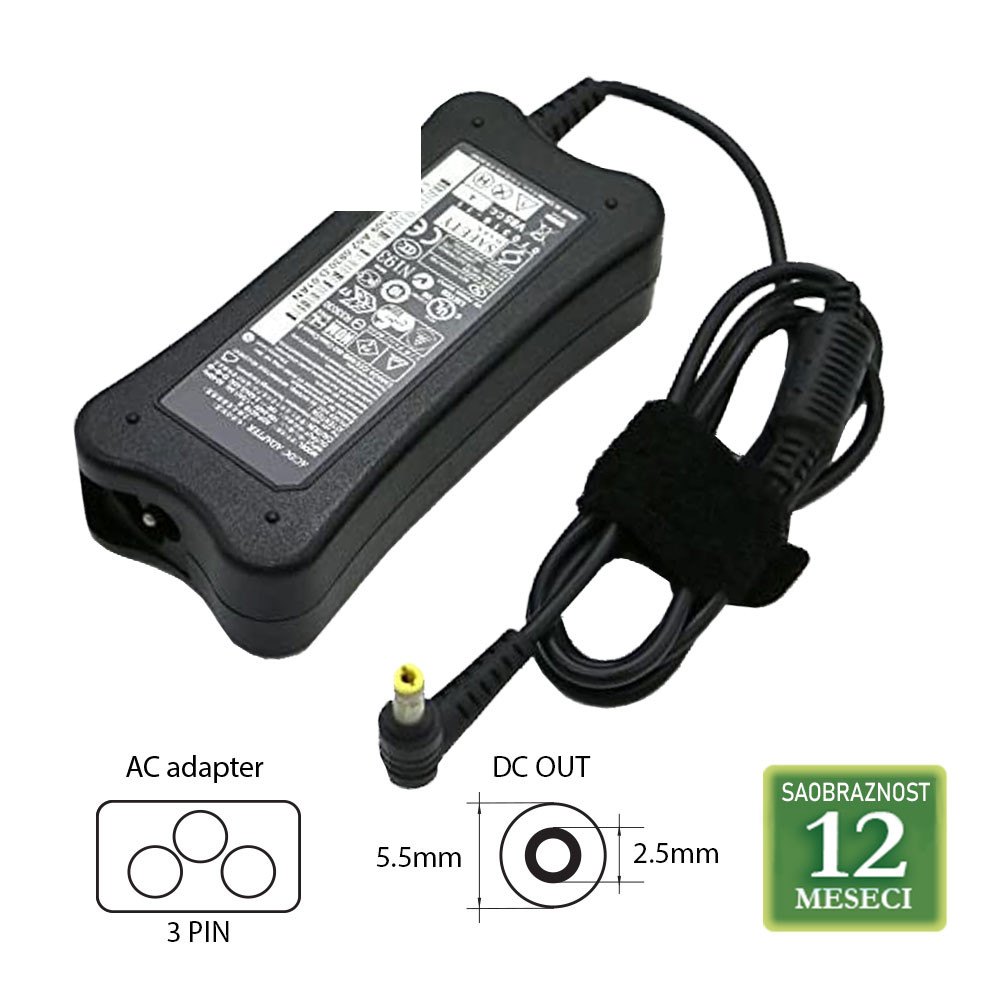 LENOVO 19V-3.42A ( 5.5 * 2.5  ) ADP65YB B 65W ( bone ) LAPTOP ADAPTER