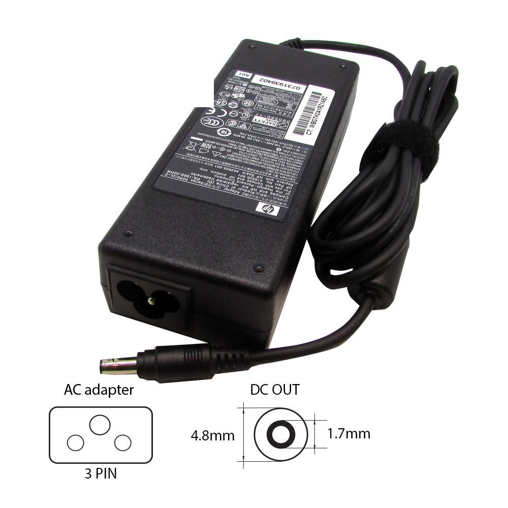 HP/Compaq 19V-4.74A (4.8×1.7mm – bullet) 90W-CP05 laptop adapter