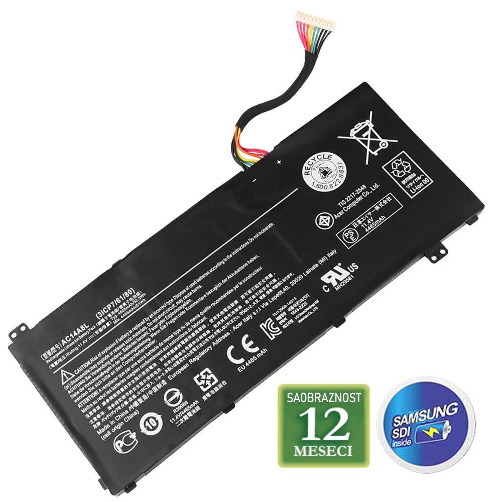 Baterija za laptop ACER Aspire VN7-591 / AC14A8L 11.4V  52.5Wh