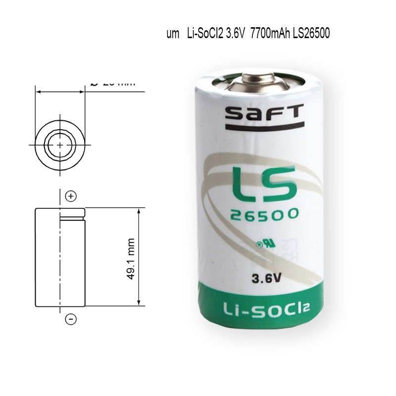 Saft LS26500 3.6V 7700mAh litijumska baterija C formata