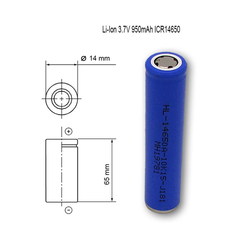 Li-Ion 3.7V 950mAh ICR14650