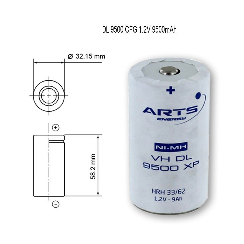 NiMH D VHD9500 CFG 1.2V 9500mAh SAFT
