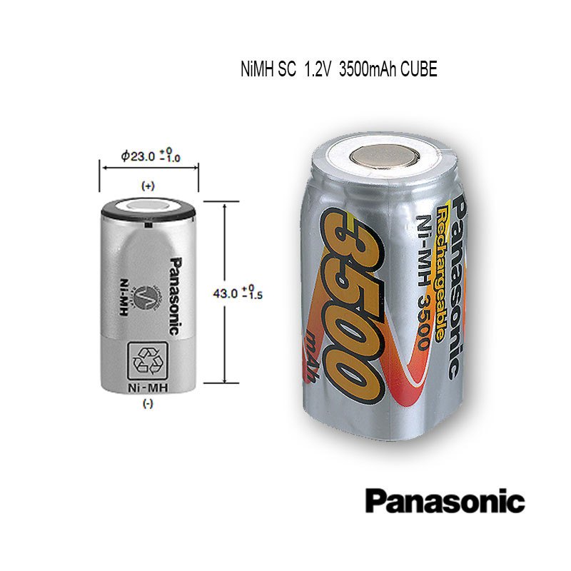 NiMH SC CUBE  1.2V 3500mAh HHR-35SCP Panasonic