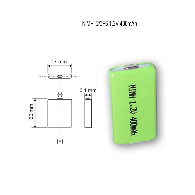 NiMH 2/3F6 1.2V 400mAh