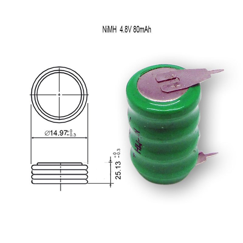 Dugmetna baterija NiMH 4.8V 80mAh