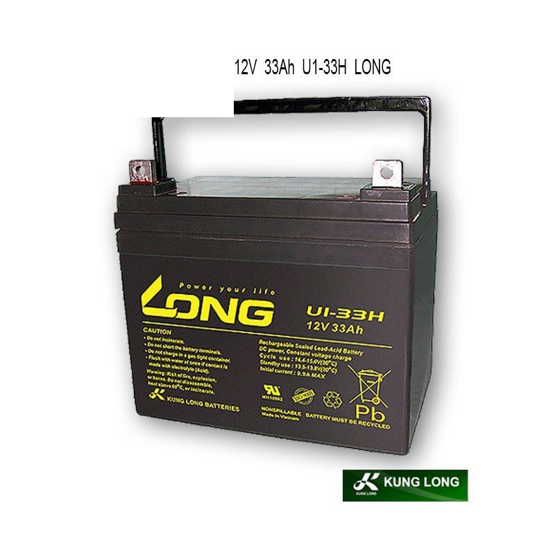 12V 33Ah U1-33H LONG M6 BOLT &amp; NUT F4