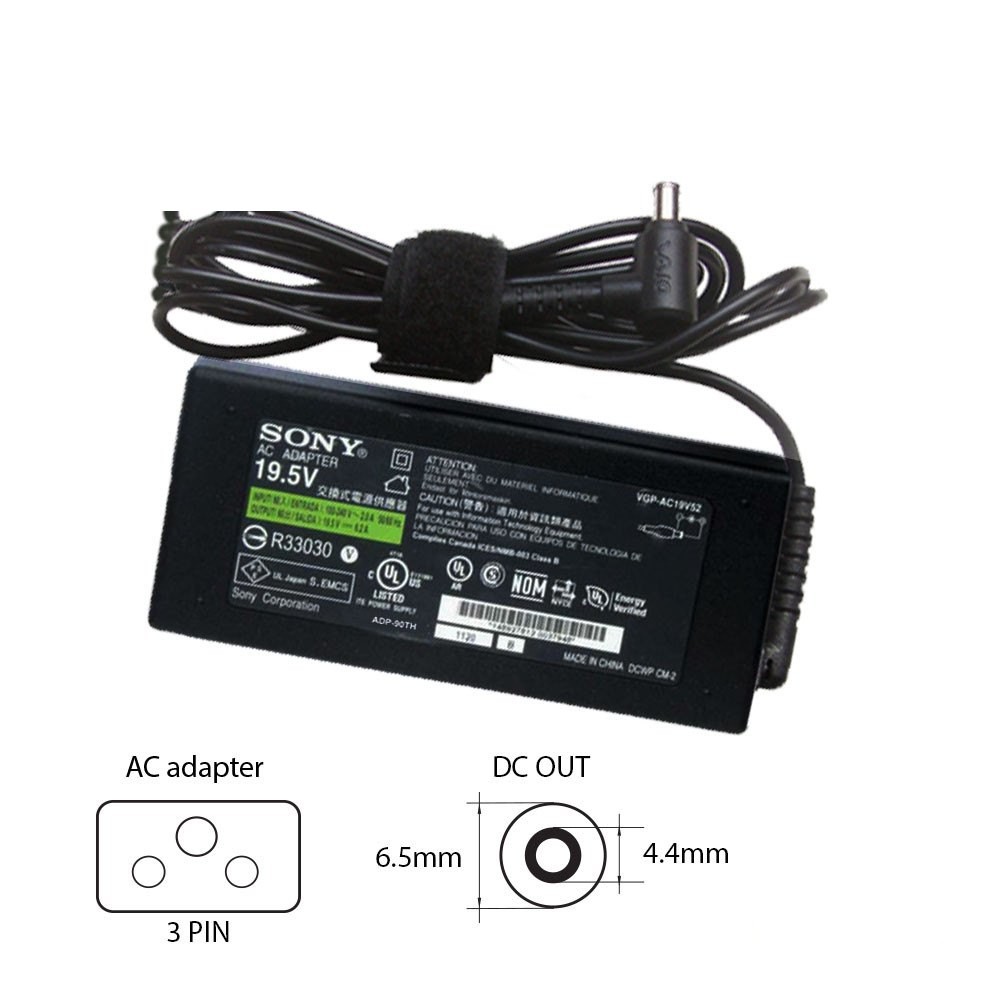 Sony 19.5V-4.74A (6.5×4.4) ADP-90TH F laptop adapter