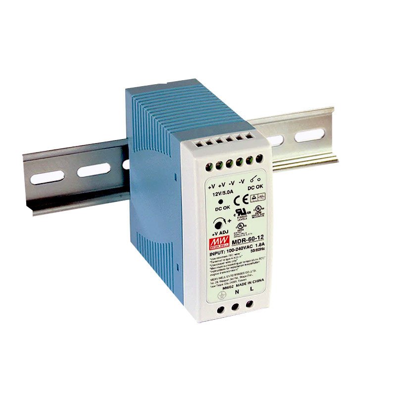 Mean Well MDR-60-12 napajanje – 60W, 12V DC, DIN šinsko industrijsko napajanje