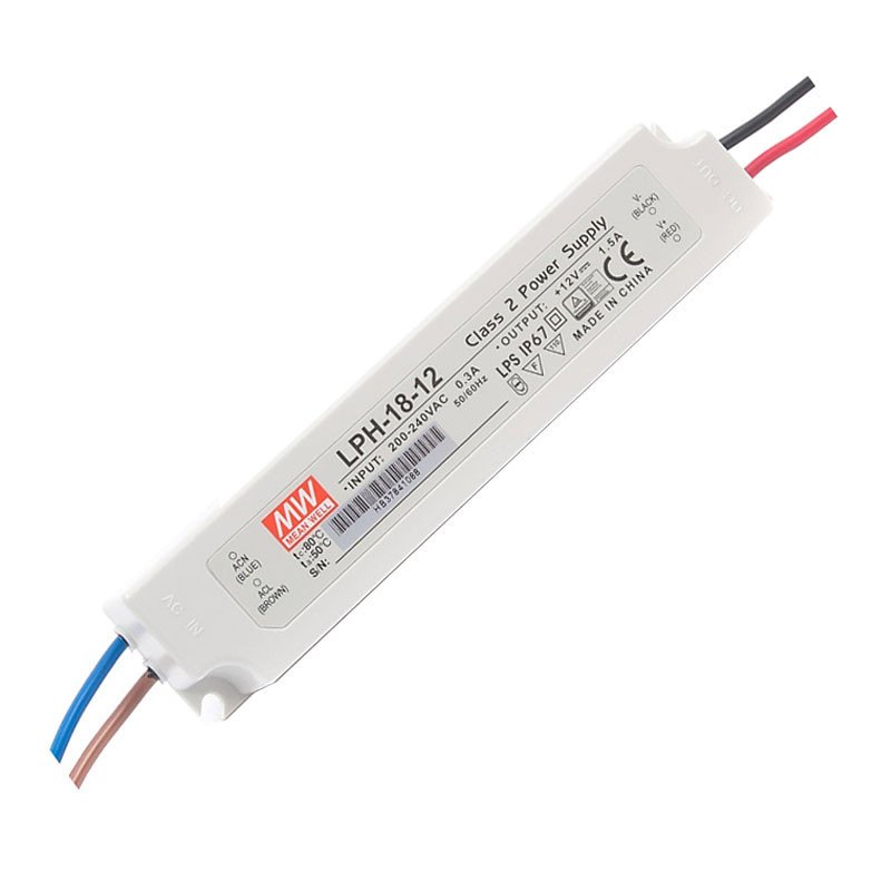 Mean Well LPH-18-12 LED napajanje – 18W, 12V DC, IP67, tanko kućište