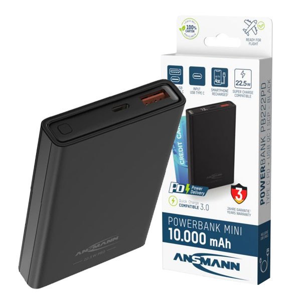 Powerbank 10000mAh PB222PD crni - ANSMANN