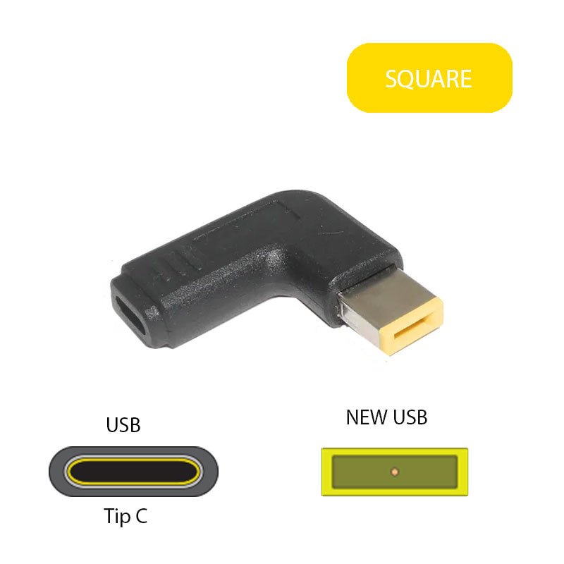 Laptop adapter za napajanje, DC konektor USB C na SQUARE za LENOVO modele