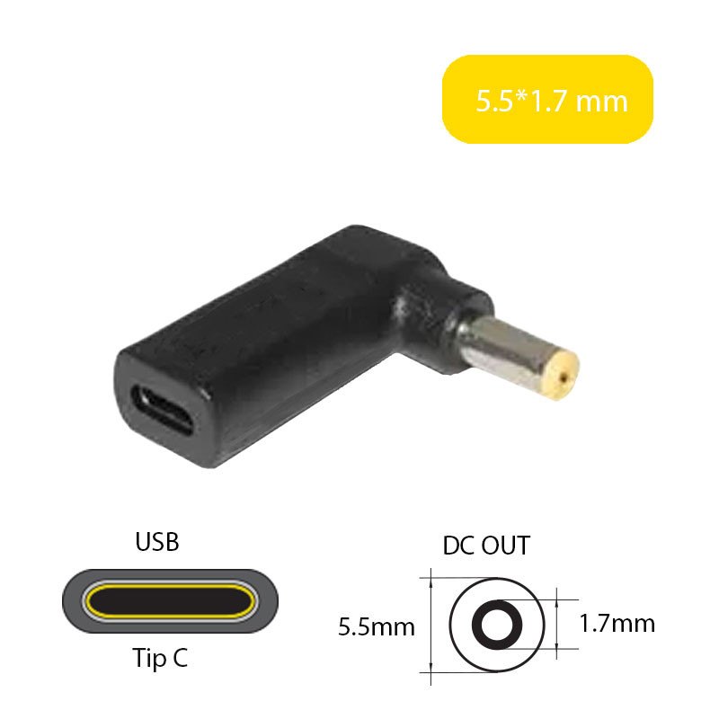 Laptop adapter za napajanje - DC konektor USB-C na 5.5x1.7mm