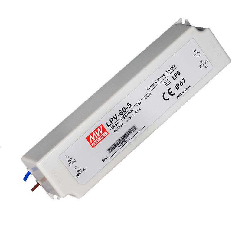 Mean Well LPV‑60‑5 – LED napajanje 40W, 5VDC, IP67
