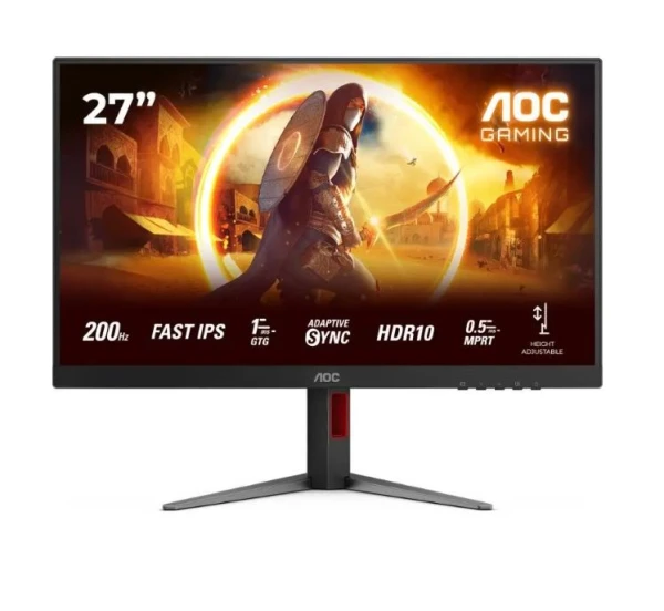 Monitor AOC 27G4HA 27"/IPS/1920x1080/200Hz/1ms GtG/HDMIx2,DP/Gsync/Pivot,visina